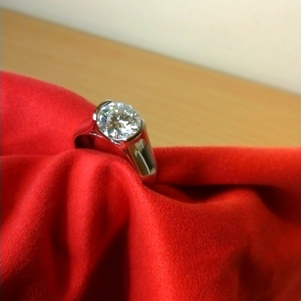 COPY - 2 ct Round Moissanite lab grown diamond Engagement Ring